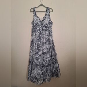 Johnny Was silk cotton dress butterfly large